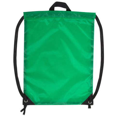 100 Pieces of 18 Inch Basic Drawstring Bag In Green