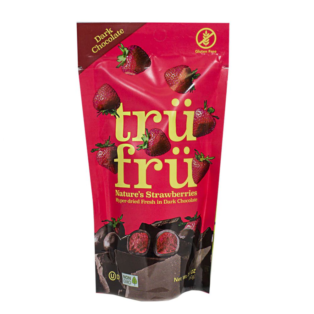 12 Pieces of HypeR-Dried Real Strawberries In Dark Chocolate - 2.1 Oz.