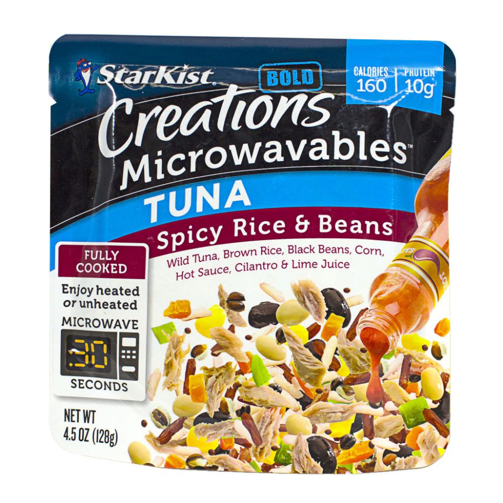 12 Pieces Microwaveable Tuna Spicy Rice & Beans - 4.5 Oz. - Food & Beverage Gear