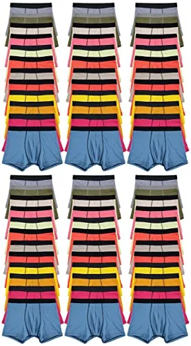 72 Pieces of Yacht & Smith Mens 100% Cotton Boxer Brief Assorted Colors Size Large