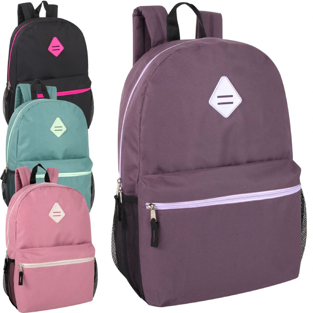 24 Wholesale 19 Inch Backpack With Side Mesh Pockets - Girls
