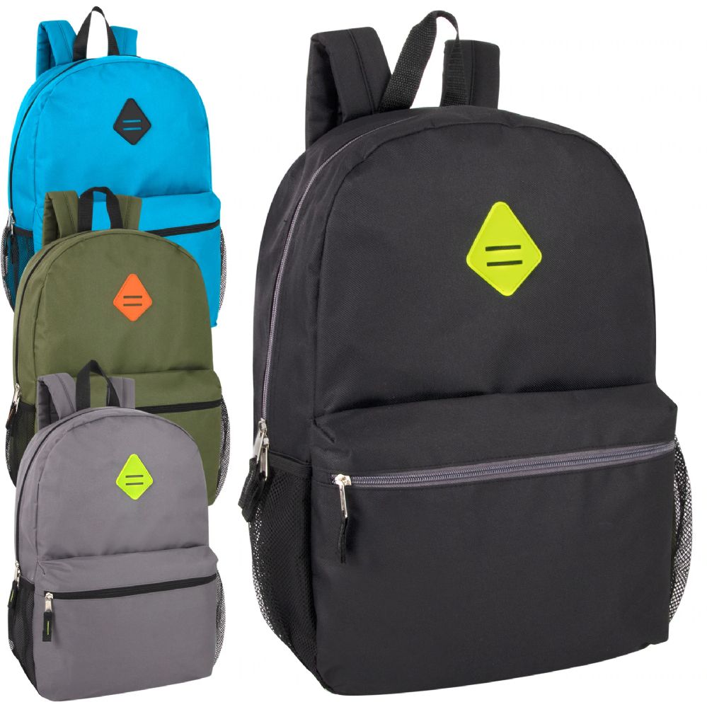 24 Wholesale 19 Inch Backpack With Side Mesh Pockets