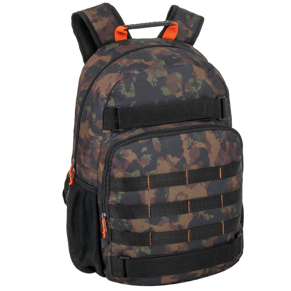 24 Pieces of 19 Inch Dual Strap Daisy Chain Backpack With Laptop Sleeve - Camo