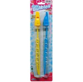 72 Packs of 2pc 10.5" Bubble Sticks W/ Whistle
