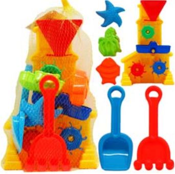 12 Sets of 12.5" Beach Toys W/ 5pc Acss