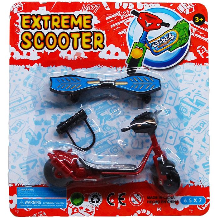 96 Wholesale 2pc 4" Scooter & 3.5" Skateboard On Blister Card