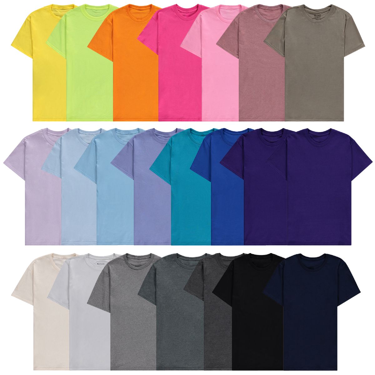 72 Pieces of Mens King Size Cotton Crew Neck Short Sleeve T-Shirts Irregular , Assorted Colors And Sizes 2345x