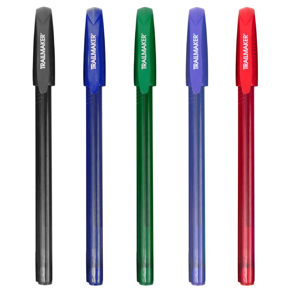 100 Wholesale Classic Ballpoint Pen Multi Color 5-Pack - 100 Count