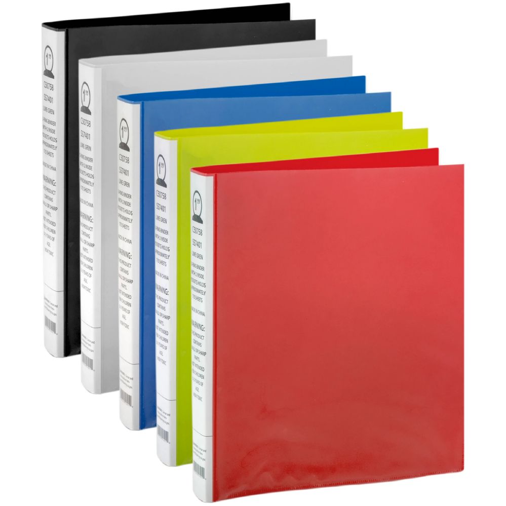 25 Wholesale 1 Inch Flexible Binder - Assorted Colors No Reviews