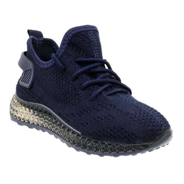 12 Pairs of Big Kid's Clear Sole Knitted Jogger Navy