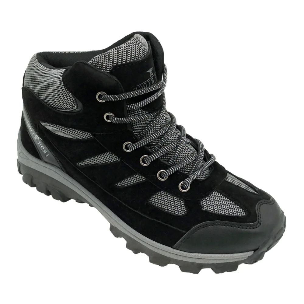 12 Wholesale Men's High Hiking Boot In Black