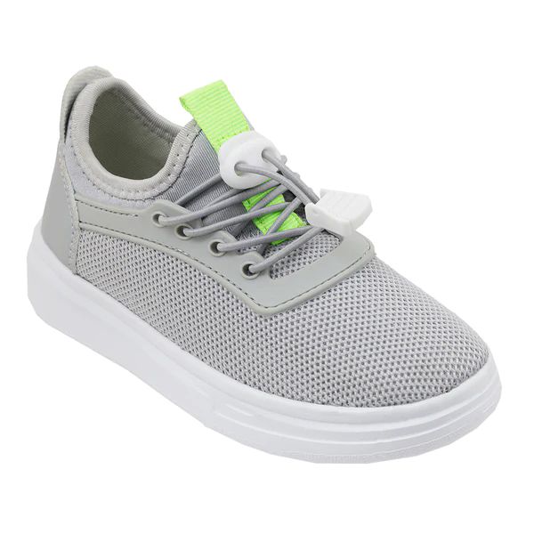 12 Wholesale Kid's Bungee Sneaker In Gray