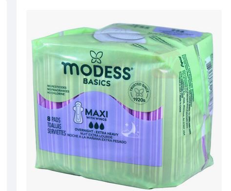 24 Pieces of Modess Maxi Pads 8CT Overnight