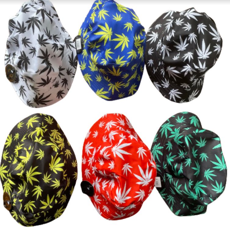 72 Pieces of Marijuana Bucket Hats Assorted Colors