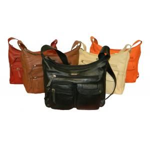 Leather Crossbody Bag for Men Women Muiti-pocket Side Bag