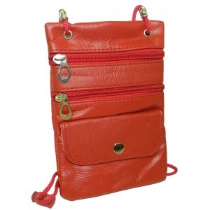 4 Pieces of Travel Pouch In Genuine Cowhide Snap Flap Pocket