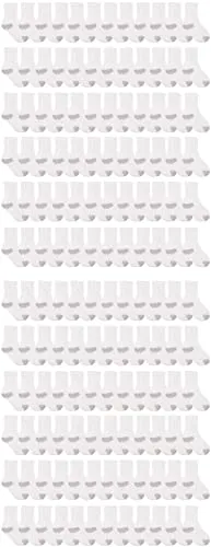 144 Pairs of Yacht & Smith Kid's Cotton Terry Cushioned White With Gray Heel/toe Crew Socks