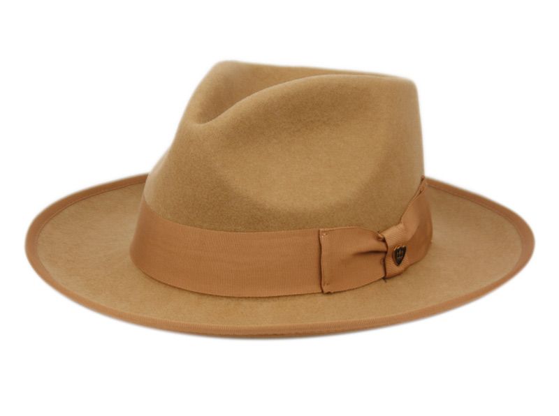 6 Wholesale Richman Brothers Wool Felt Fedora With Grosgrain Band In Tan