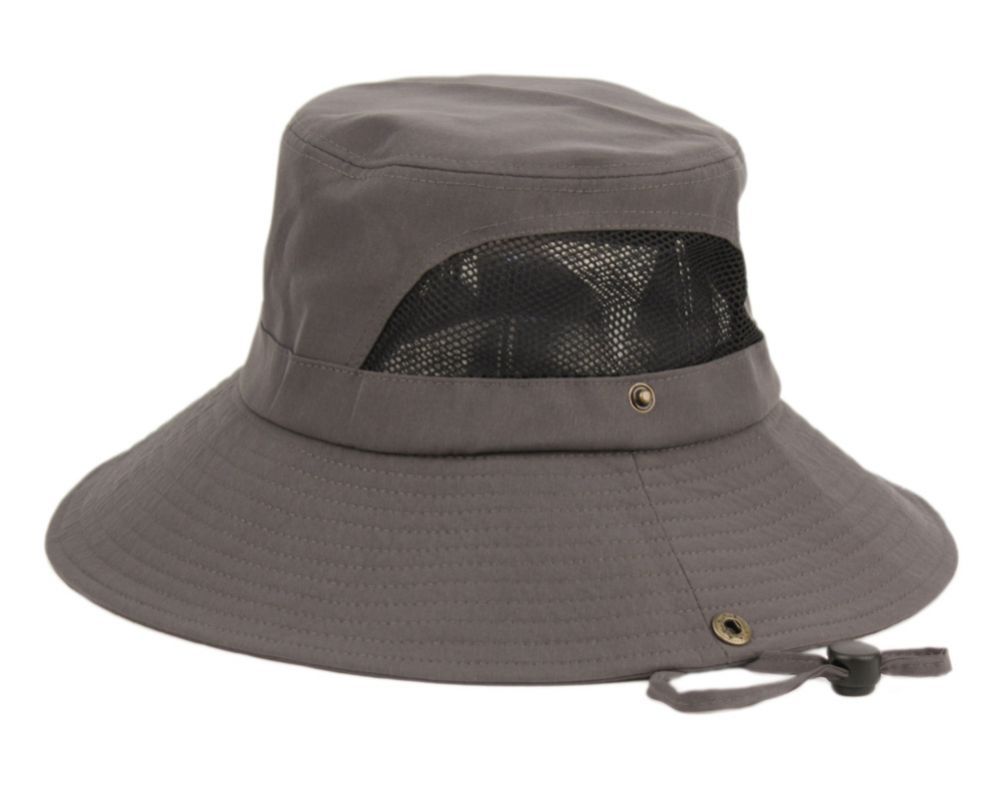 12 Wholesale Outdoor Bucket Hats With Partial Mesh And Sides Folding Function