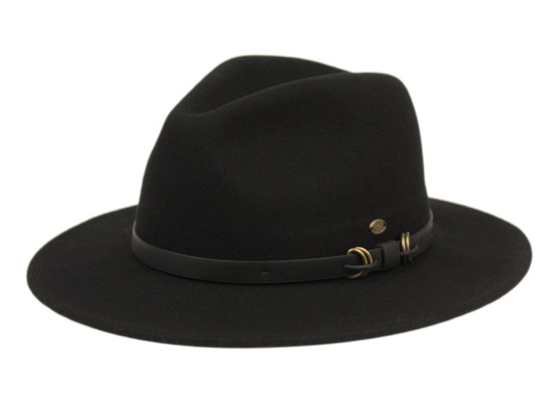 6 Wholesale Wool Felt Fedora Hats W/leather Band In Black