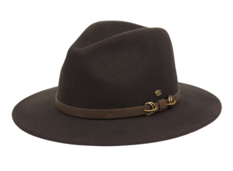 6 Wholesale Wool Felt Fedora Hats W/leather Band In Brown