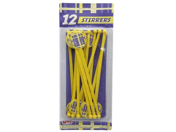 72 pieces of 12 Piece Purple And Gold Drink Stirrers