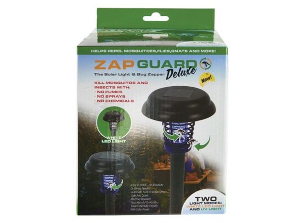 6 pieces of Zap Guard Deluxe Solar Powered Chemical Free Outdoor Light And Bug Zapper