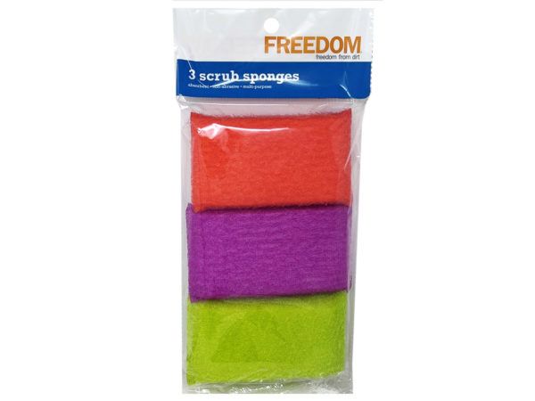 48 pieces of 3 Pack Jumbo Colorful Scrub Sponges