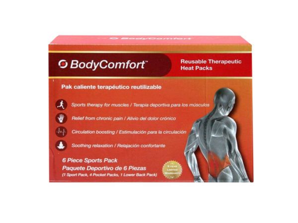 12 Wholesale Bodycomfort 6 Pack Reusable Therapeutic Heat Packs