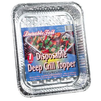 120 pieces of Aluminum Deep Grill Topper 11.75 X 9.25 X 1.5 Disposable Shipper Made In Usa