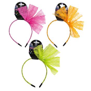 36 pieces of Headband Neon W/lace Bow