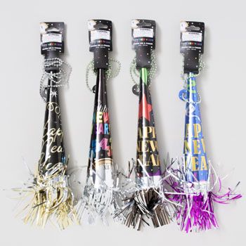 48 pieces of Party Horn New Year 13.5inon Chain Fringed 4ast/ny Tcd