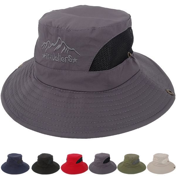24 Wholesale Men Lightweight Breathable Traveler Hiking Sun Hat