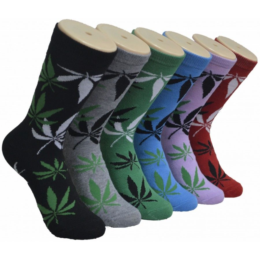 360 Wholesale Ladies Assorted Colorful Leaf Printed Crew Socks Size 9-11