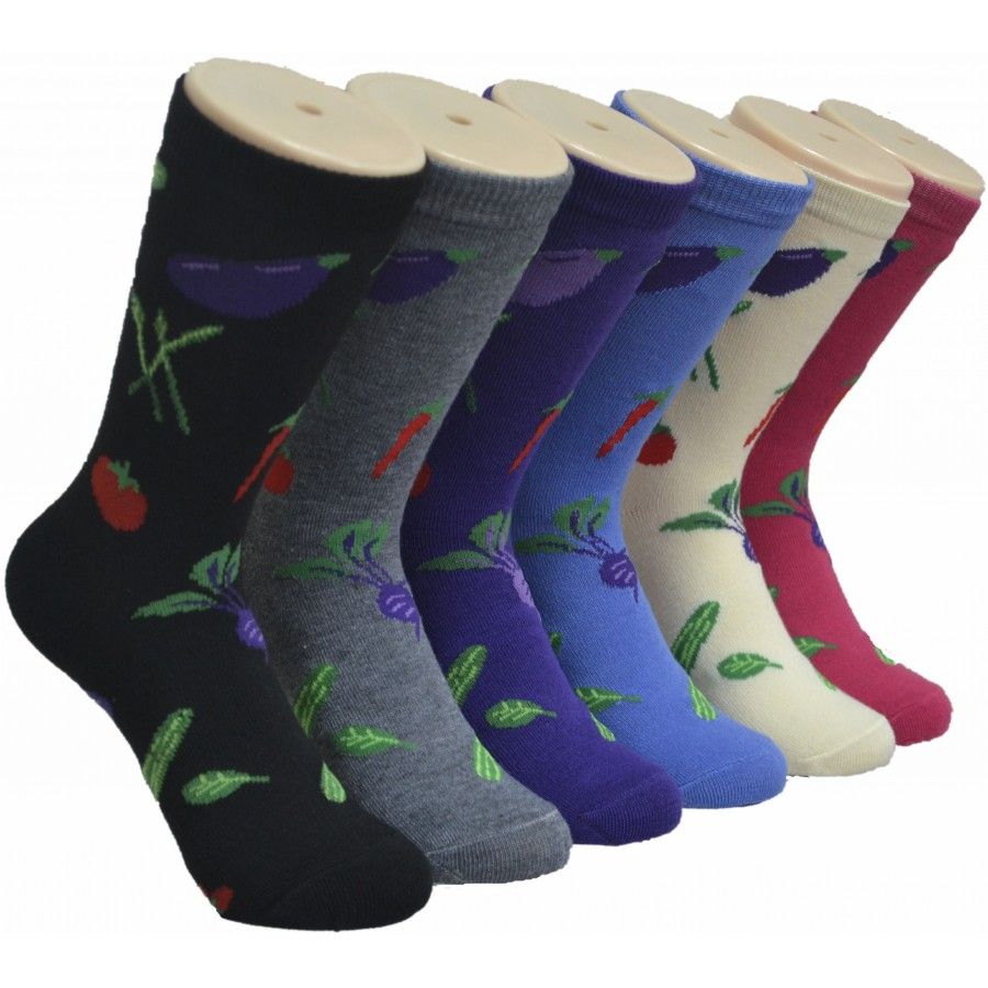 360 Wholesale Ladies Assorted Fun Printed Crew Socks Size 9-11