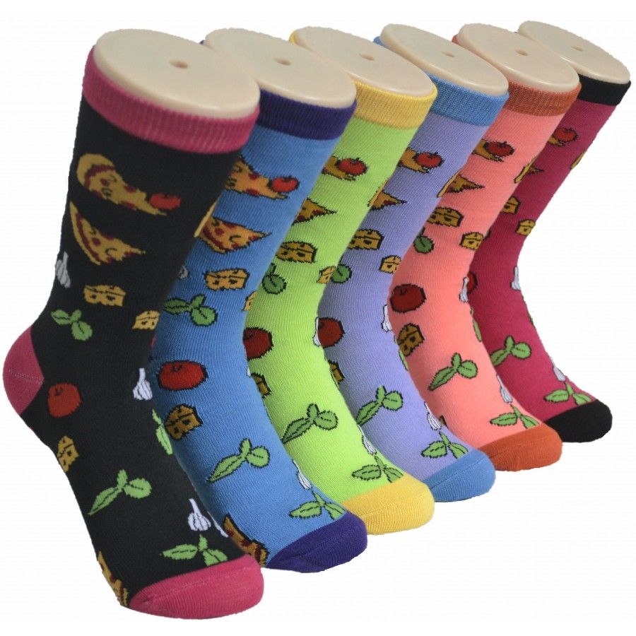 360 Pairs of Ladies Assorted Fun Printed Crew Socks Size 9-11