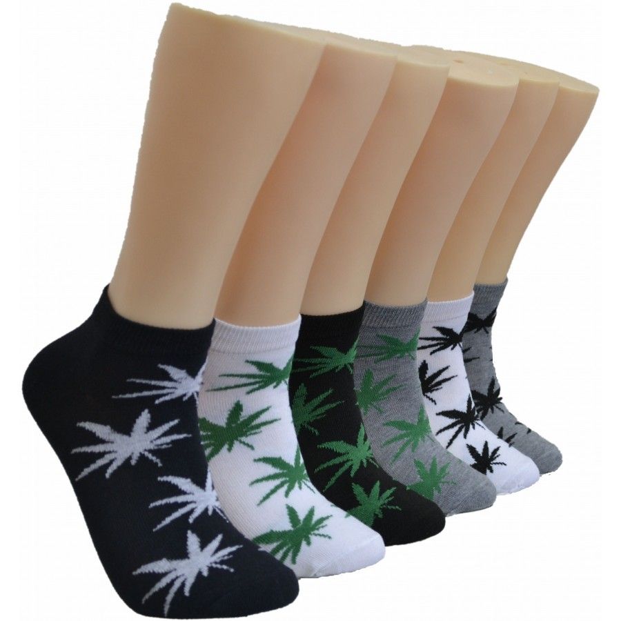 480 Pairs of Mens Low Cut Ankle Sock In Assorted Leaf Print