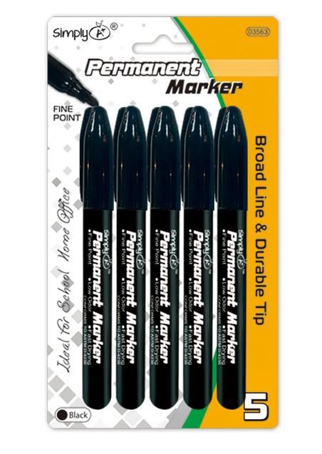 72 Packs of 5ct Permanent Marker