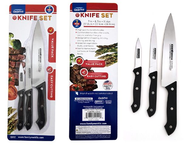 96 Wholesale 3pc Knife Set