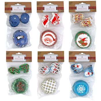 24 pieces of Baking Cup Kit Xmas 6ast 24-2in