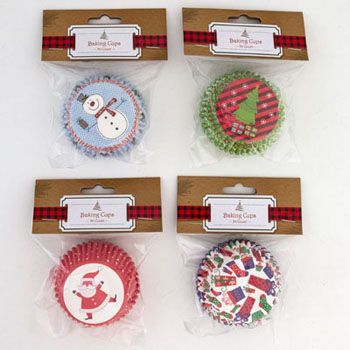 24 Wholesale Baking Cups Christmas 2in 50ct