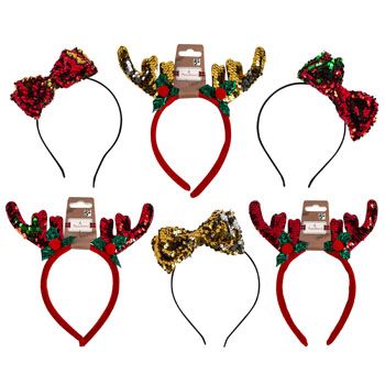 48 pieces of Headband Christmas Sequins 6ast