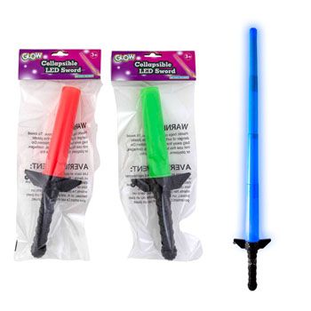24 Wholesale Sword LighT-Up Extends To 27in 3ast Colors Blue/grn/red Pbh