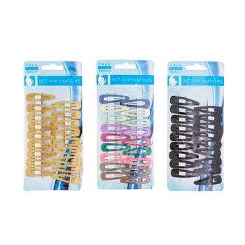 72 Wholesale Hair Snap Clips Metal 18pc 3ast
