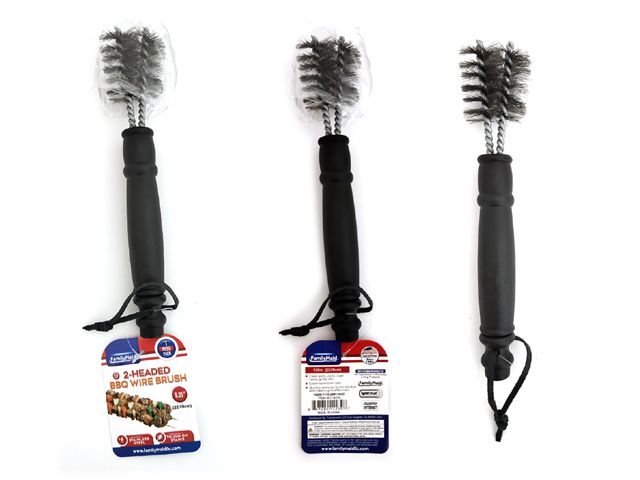 Double Head Wire Grill Brush With Handle - Shamel Milling