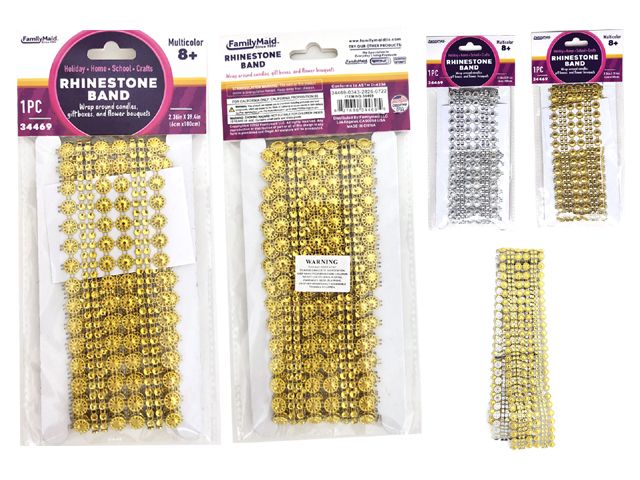 96 Pieces of Rhinestone Band Gold Silver