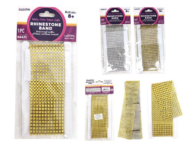 96 Pieces of Rhinestone Band Gold Silver