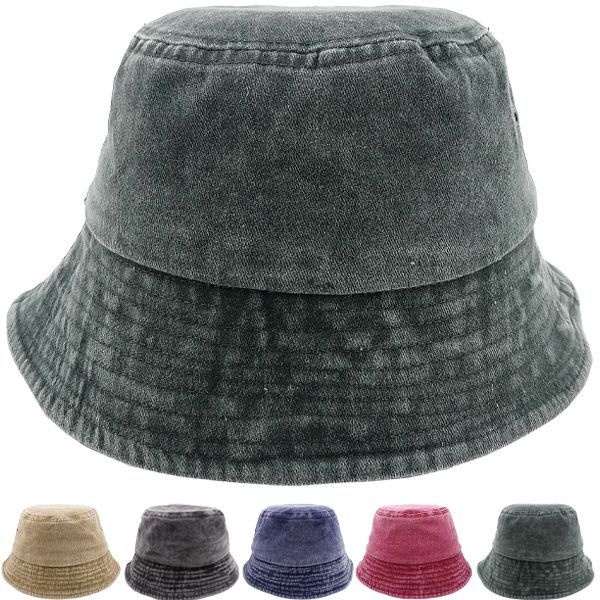 24 Wholesale Cotton Bucket Summer Sun Hat