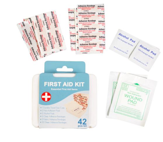 24 Pieces of First Aid Kit 42pc In Plastic Case