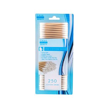 24 pieces of Cotton Swabs 250ct Wood Stick Hba Blister Card